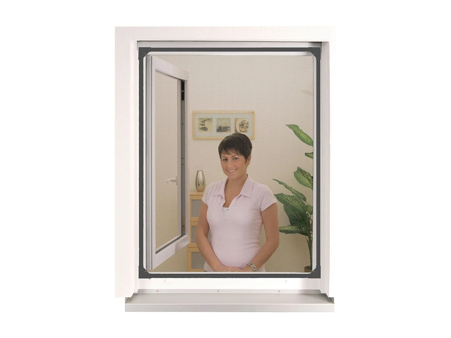 Zanzariera con telaio magnetico per finestre antracite max 100x120 cm