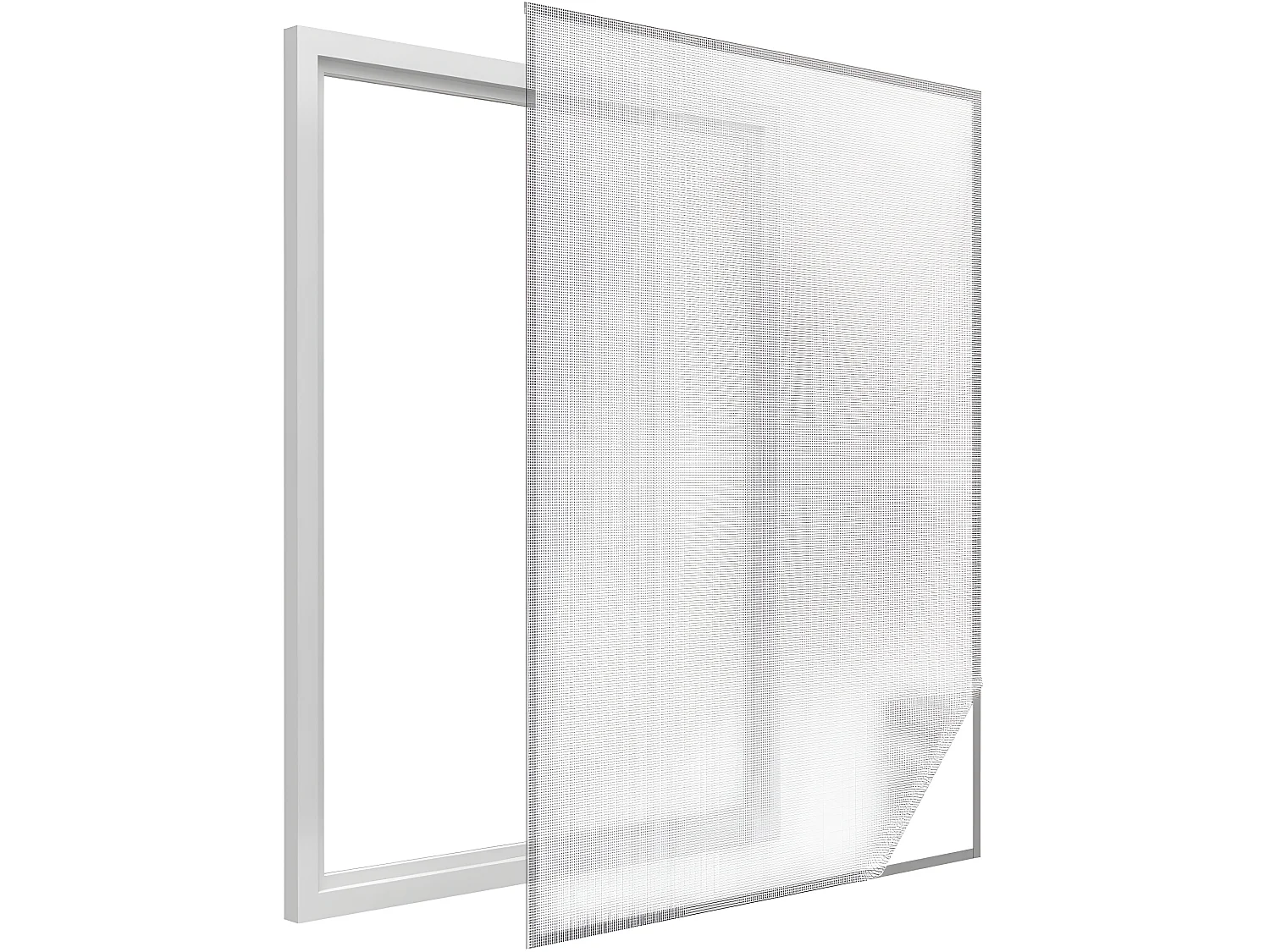 Weißes Fliegengitter für Fenster 28g/m² mit Klettband 9,5 mm