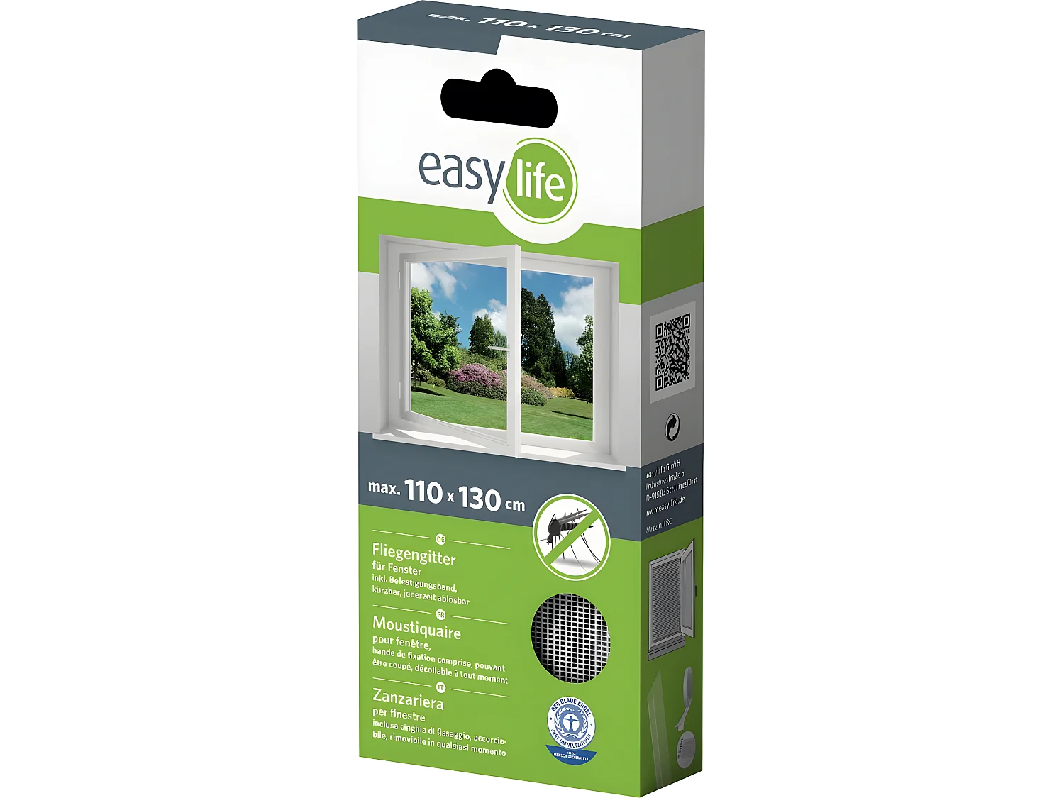 Weißes Fliegengitter für Fenster 28g/m² mit Klettband 9,5 mm