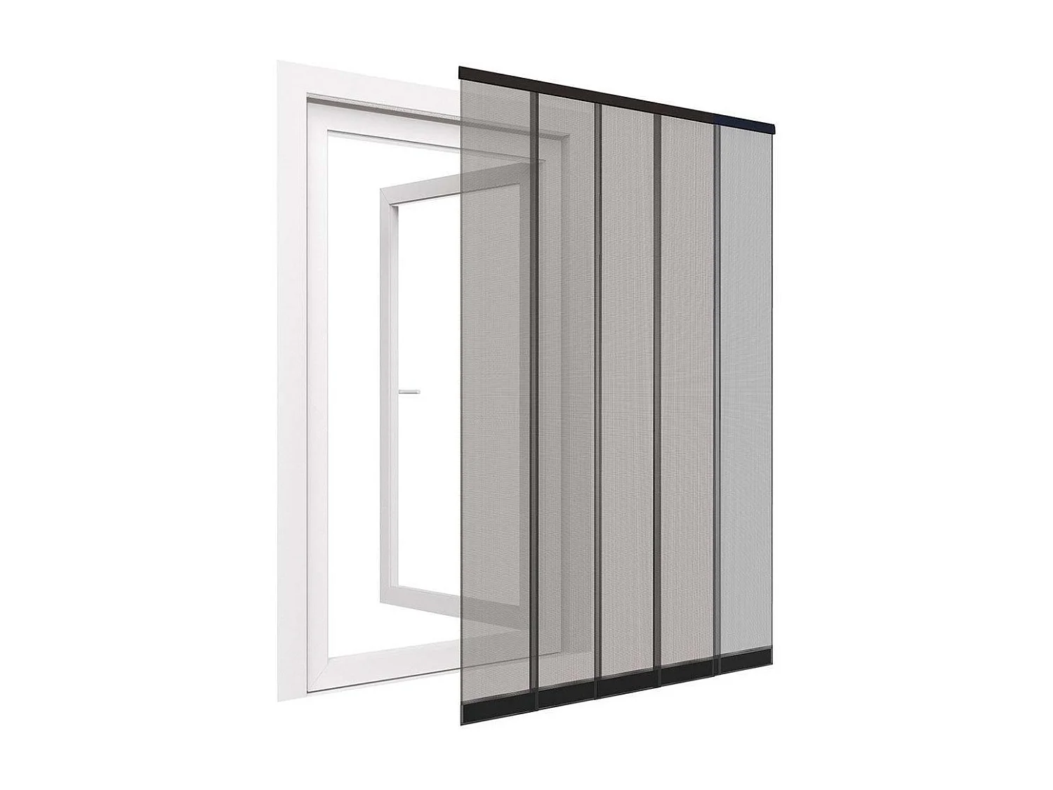 Rideau moustiquaire pour porte fenêtre en fibre de verre 5 lamelles - 125x240 cm