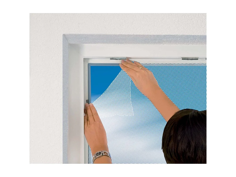 Moustiquaire fenêtre blanc 18g/m² bande auto-agrippante 7,5 mm