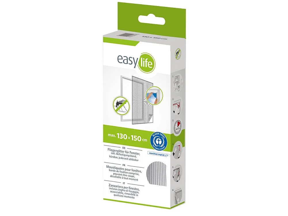 Moustiquaire fenêtre blanc 18g/m² bande auto-agrippante 7,5 mm