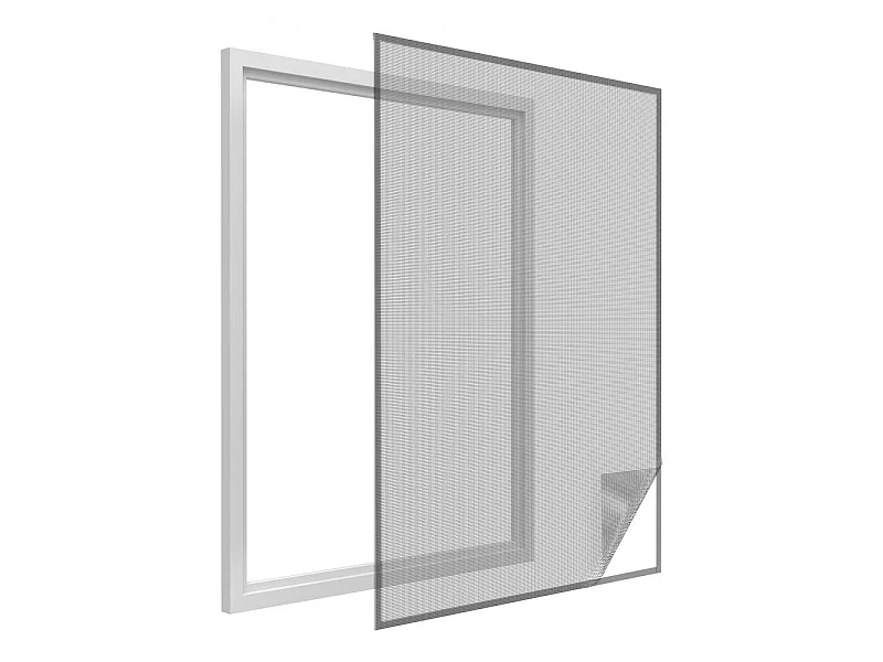 Moustiquaire fenêtre anthracite 18g/m² bande auto-agrippante 7,5 mm max 100x100 cm