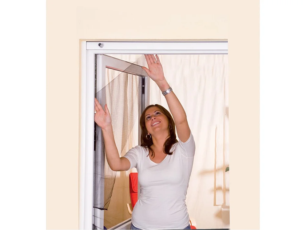 Moustiquaire fenêtre anthracite 18g/m² bande auto-agrippante 7,5 mm max 100x100 cm