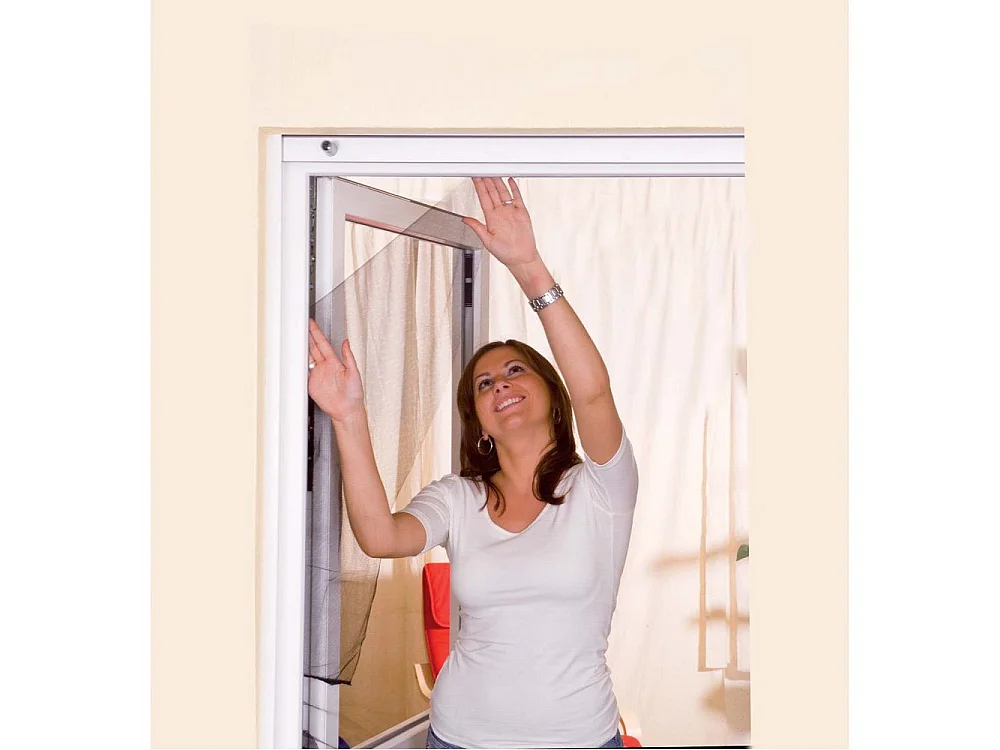 Moustiquaire fenêtre anthracite 18g/m² bande auto-agrippante 7,5 mm max 150x180 cm