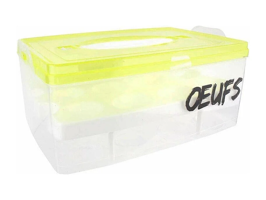 Boite à oeufs en plastique 24 emplacements 2 étages (Lot de 2)