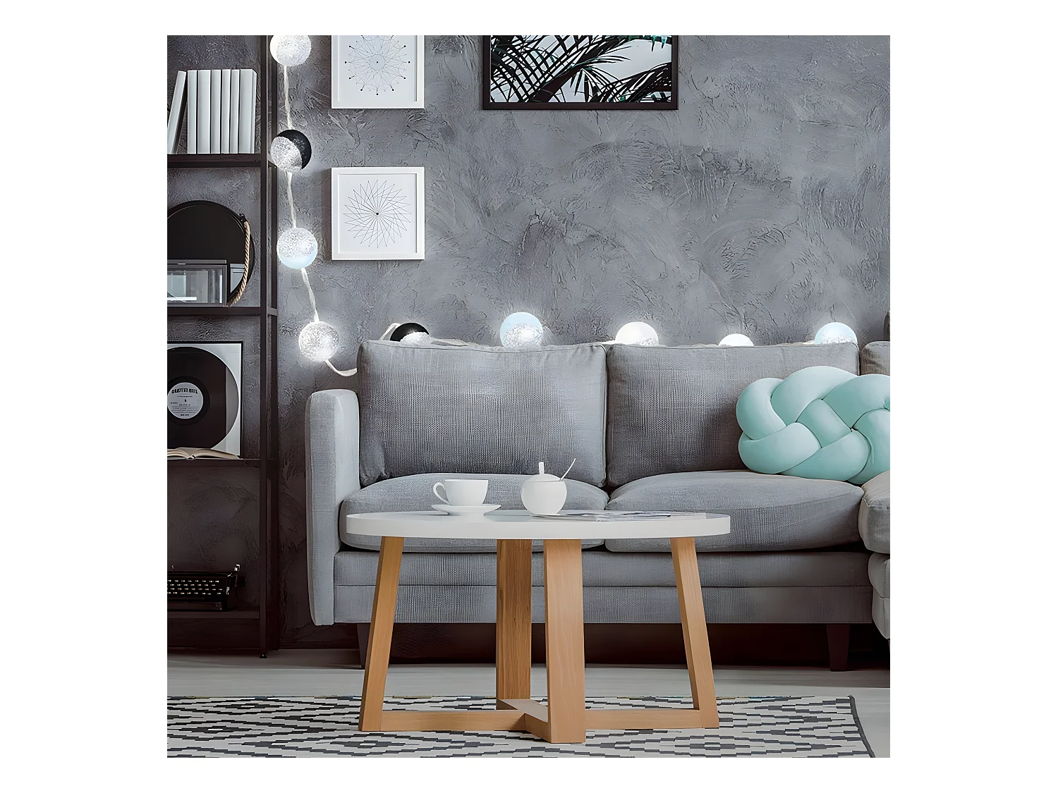 Guirlande lumineuse boules pailletées 16 leds (Lot de 2)