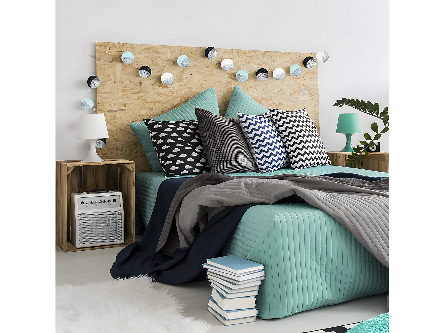 Guirlande lumineuse boules pailletées 16 leds (Lot de 2)