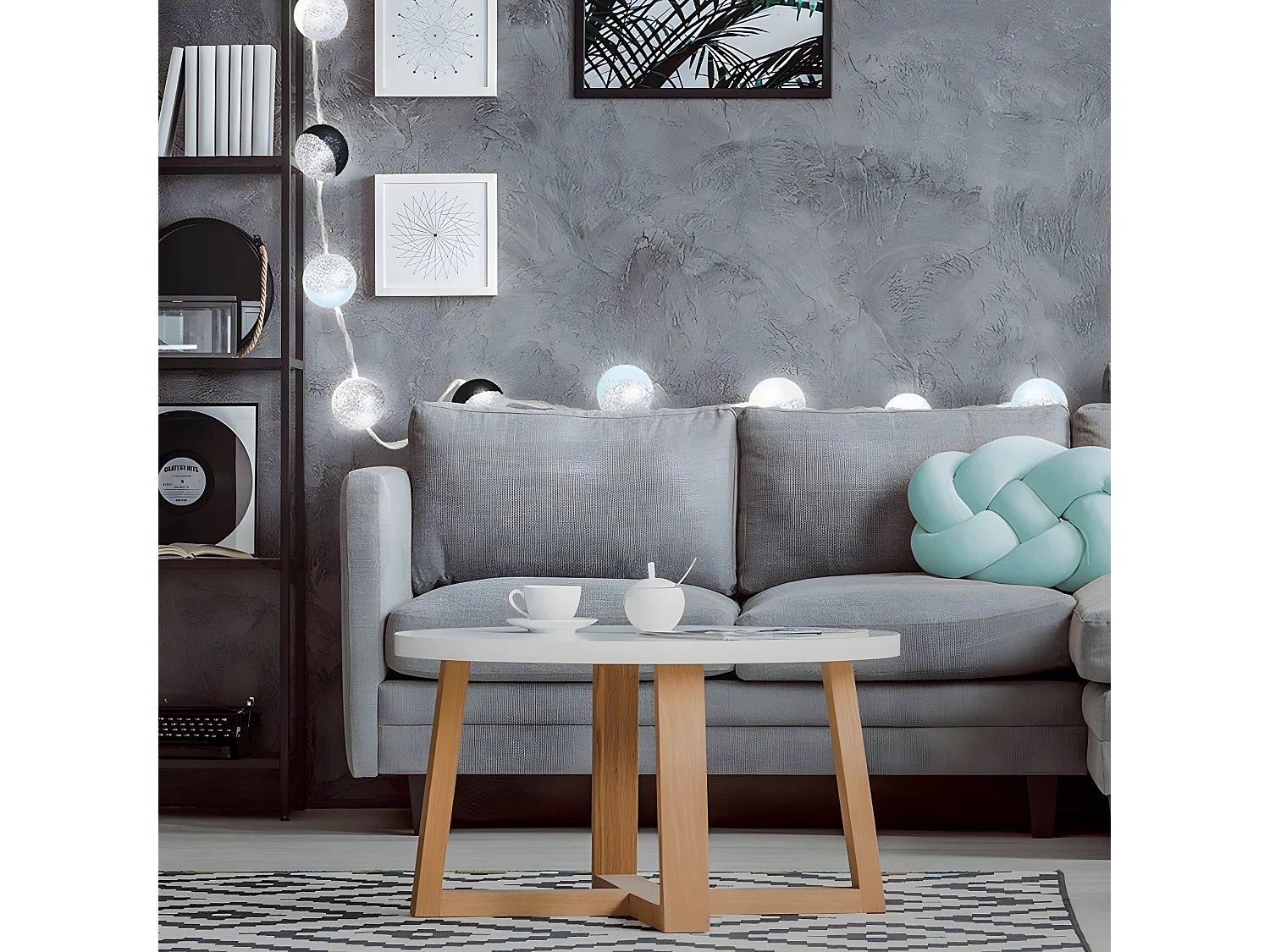 Guirlande lumineuse boules pailletées 16 leds (Lot de 2)