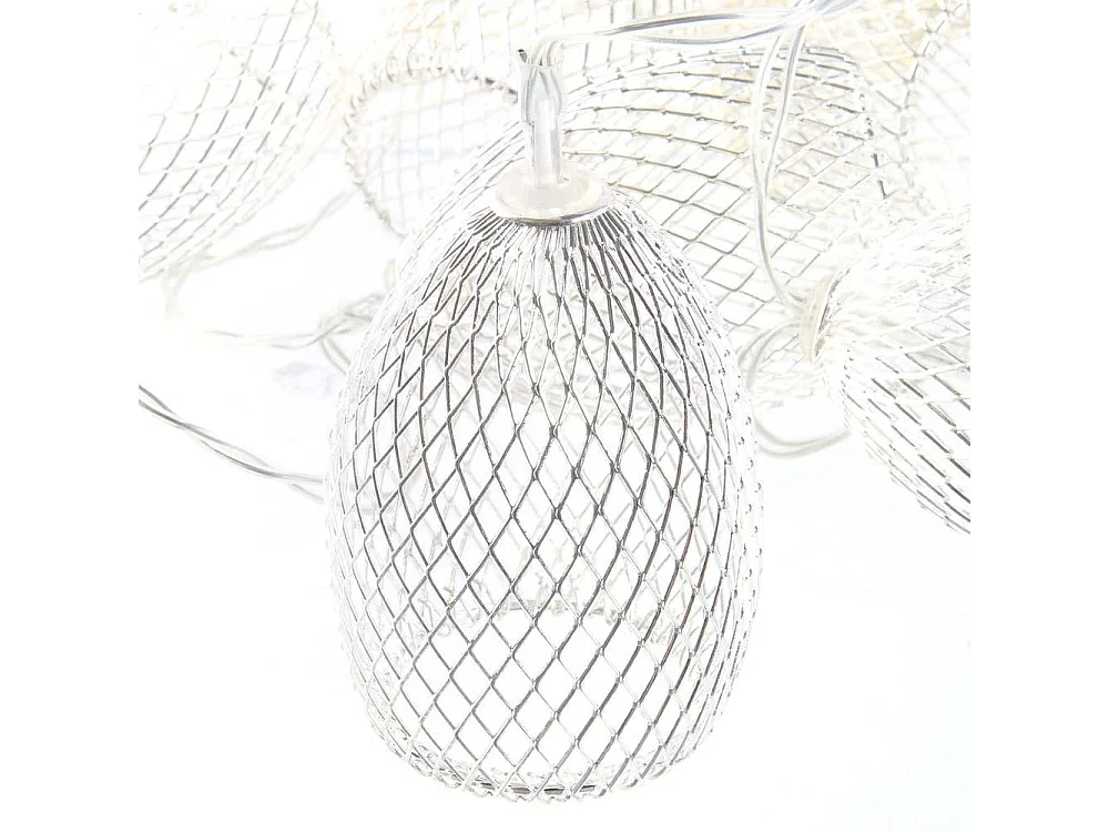 Guirlande lumineuse 10 cages argentées (Lot de 2) 2
