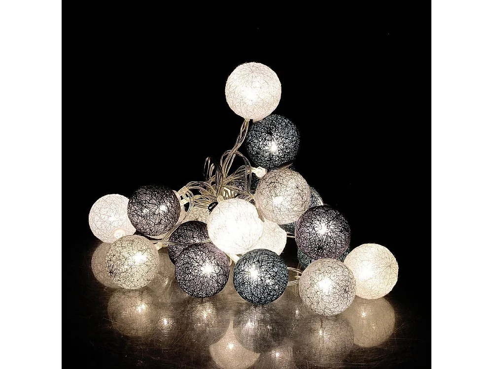 Guirlande lumineuse boules colorées 20 LED 3,72 m (Lot de 2)