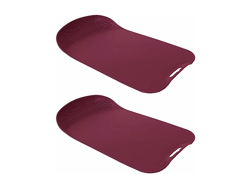 Planche à découper en polypropylène avec passoire intégrée (Lot de 2) Bordeaux