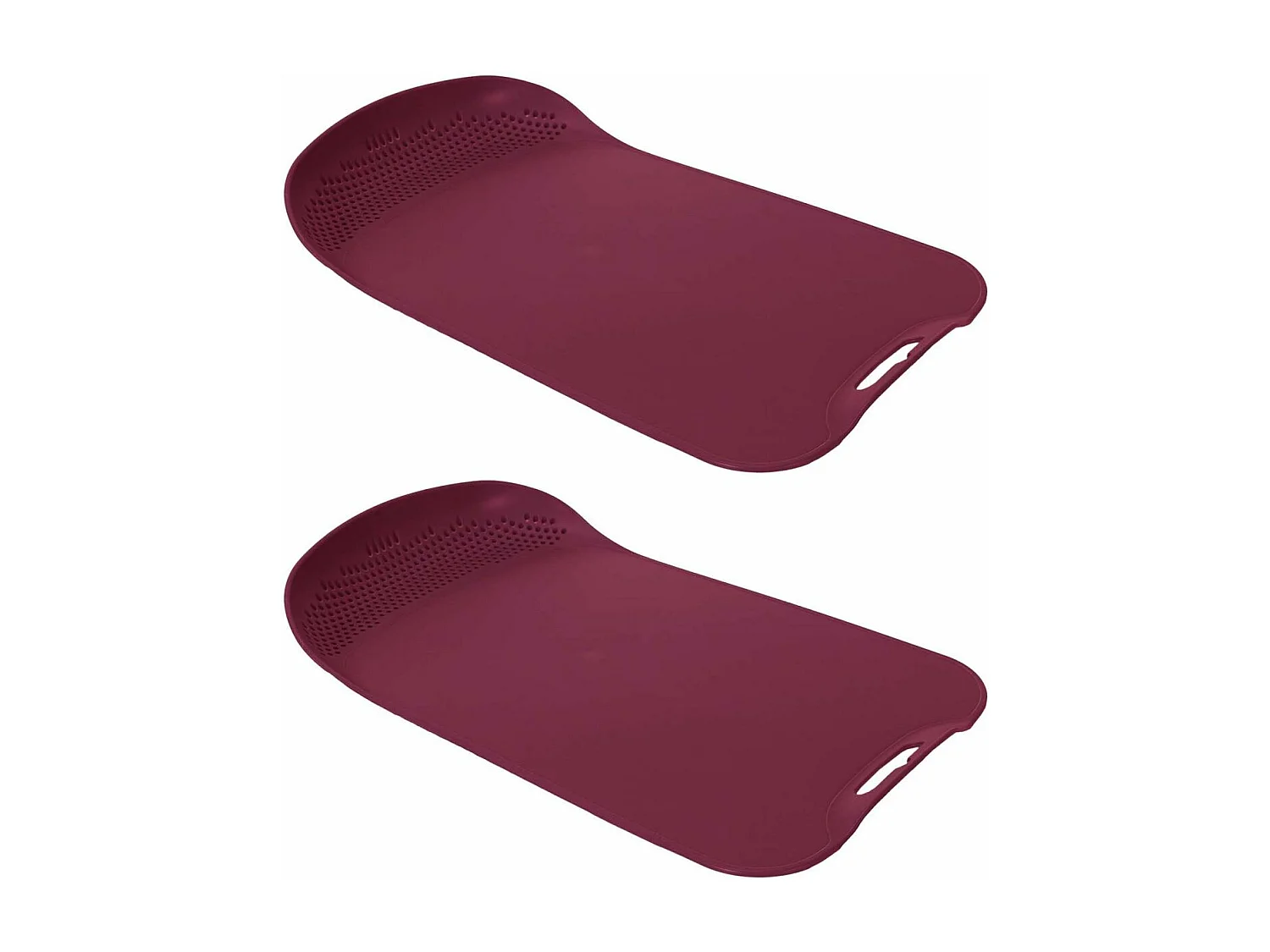 Planche à découper en polypropylène avec passoire intégrée (Lot de 2) Bordeaux