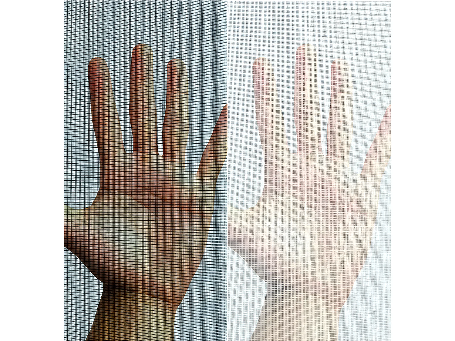 Moustiquaire fenêtre blanc 18g/m² bande auto-agrippante 7,5 mm (Lot de 2)