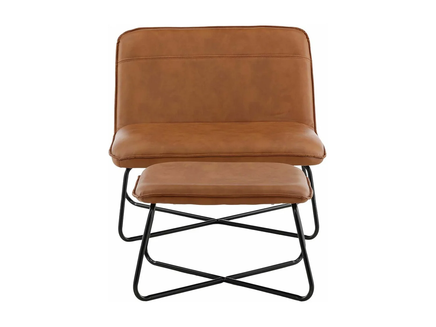 Fauteuil & Pouf Design "X-Lounge" 78cm Marron
