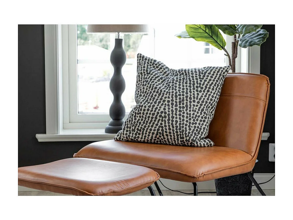 Fauteuil & Pouf Design "X-Lounge" 78cm Marron