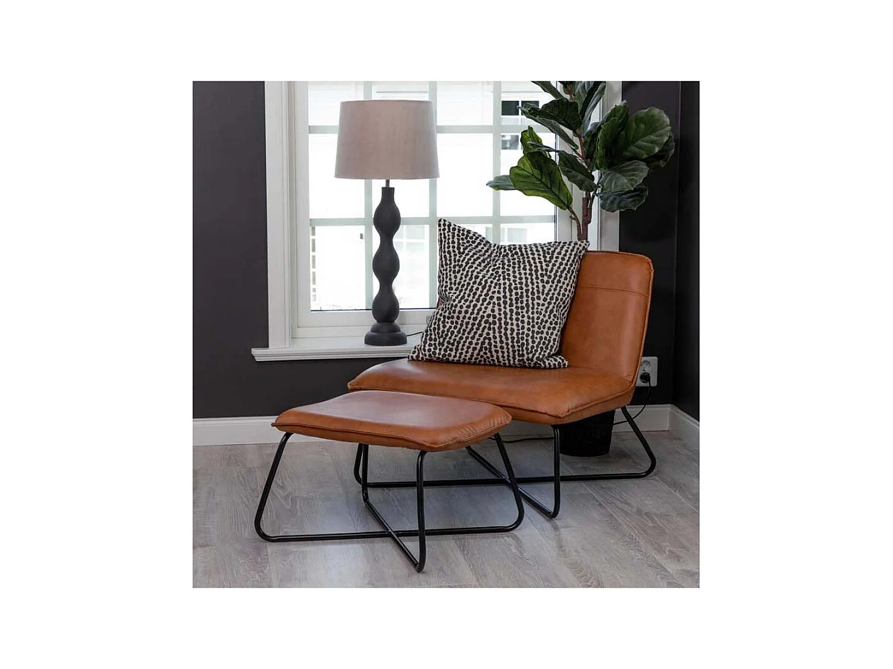 Fauteuil & Pouf Design "X-Lounge" 78cm Marron