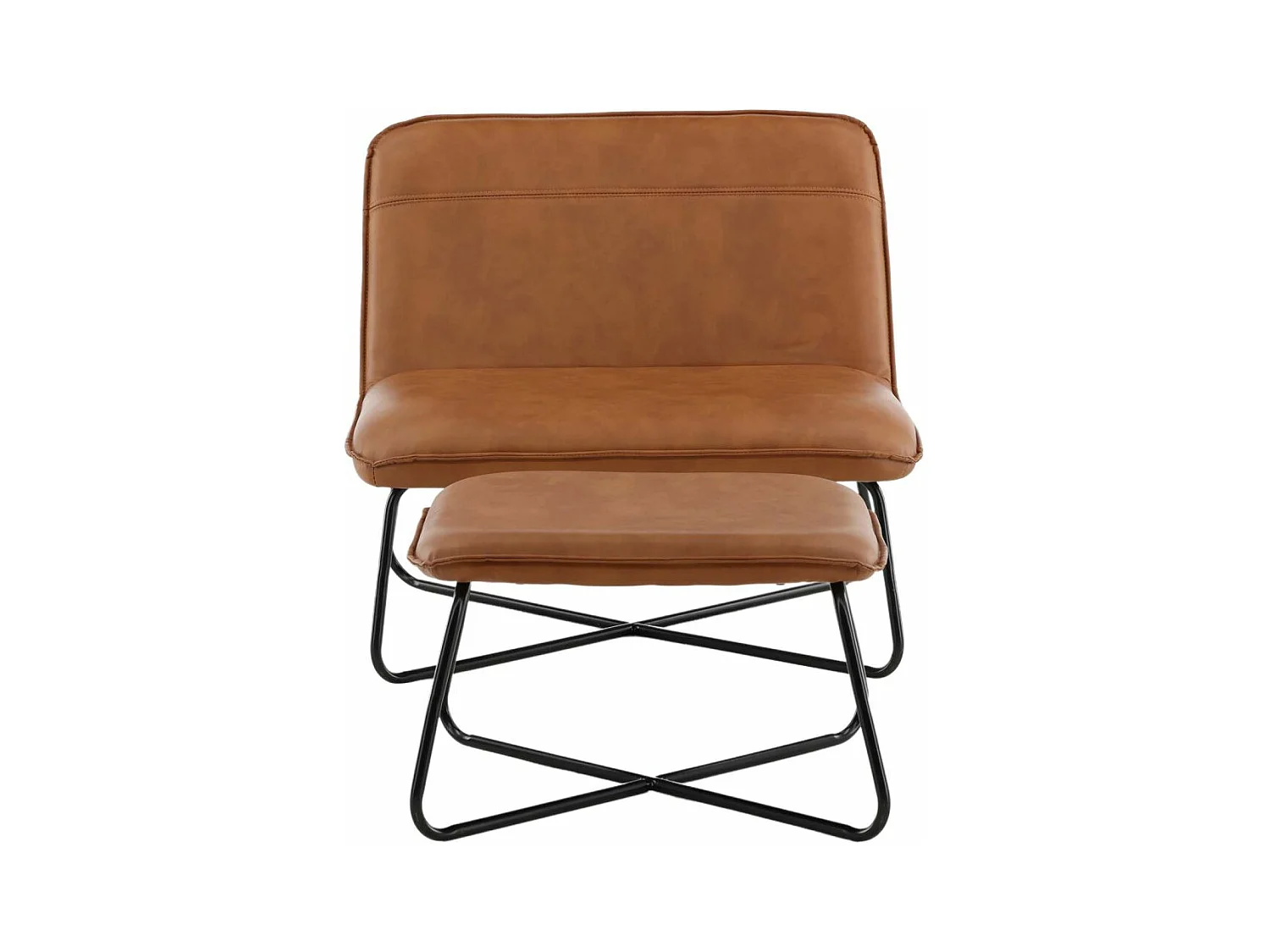 Fauteuil & Pouf Design "X-Lounge" 78cm Marron