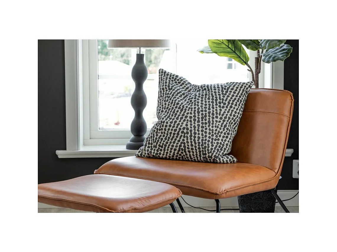 Fauteuil & Pouf Design "X-Lounge" 78cm Marron