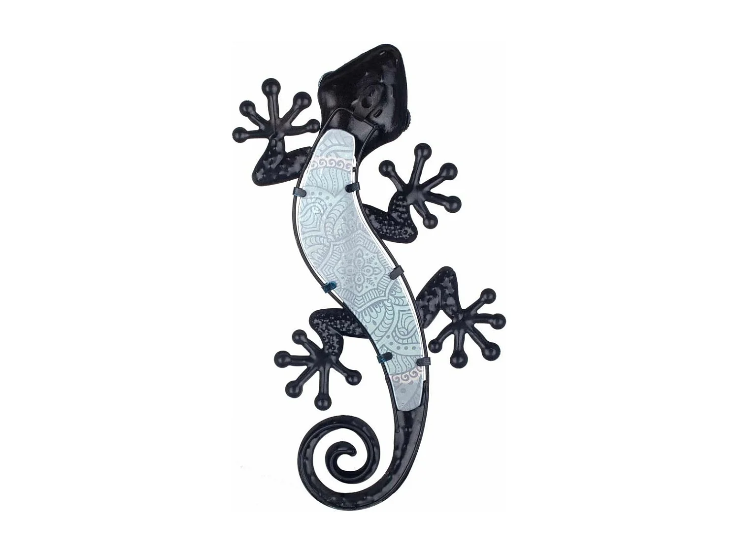 Gecko décoratif en métal et verre Arabesque