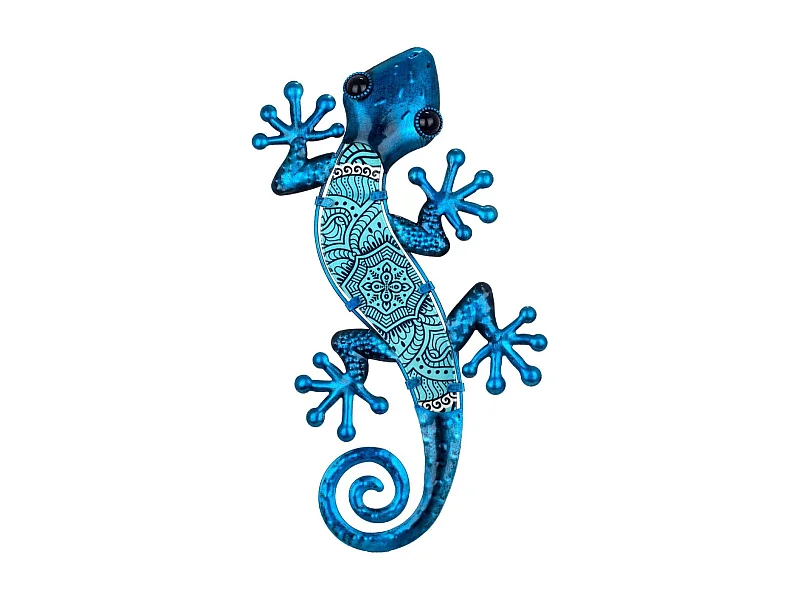 Gecko décoratif en métal et verre Arabesque