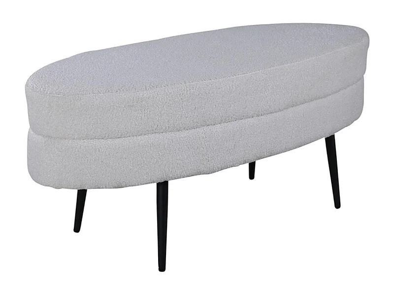 Pouf Design Bouclette "Otto" 100cm Blanc Cassé