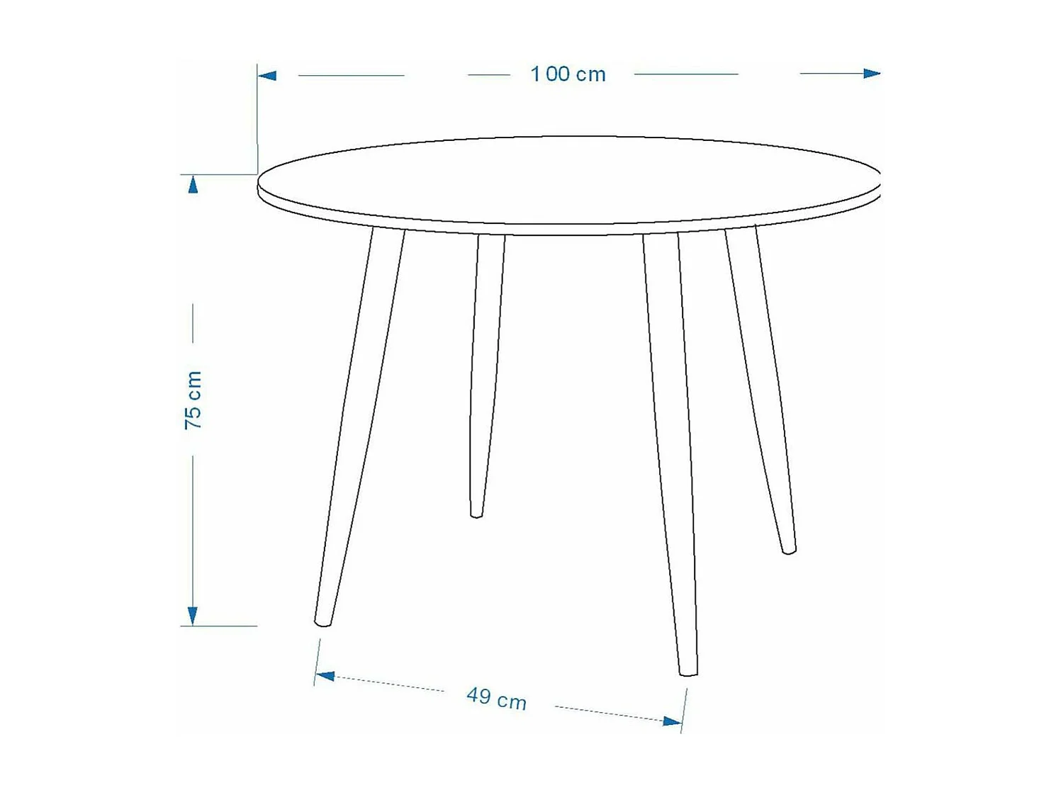 Tavolo rotondo Plaza in MDF e acciaio 100 cm