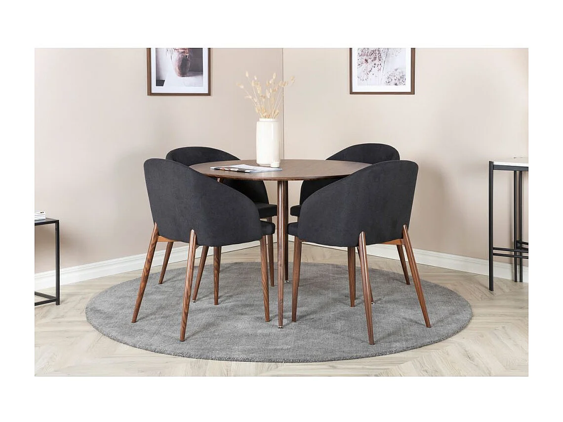 Table à Manger Ronde "Plaza" 100cm Noyer