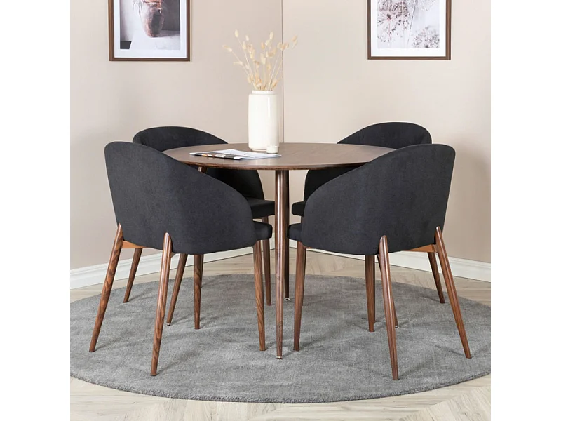 Table à Manger Ronde "Plaza" 100cm Noyer