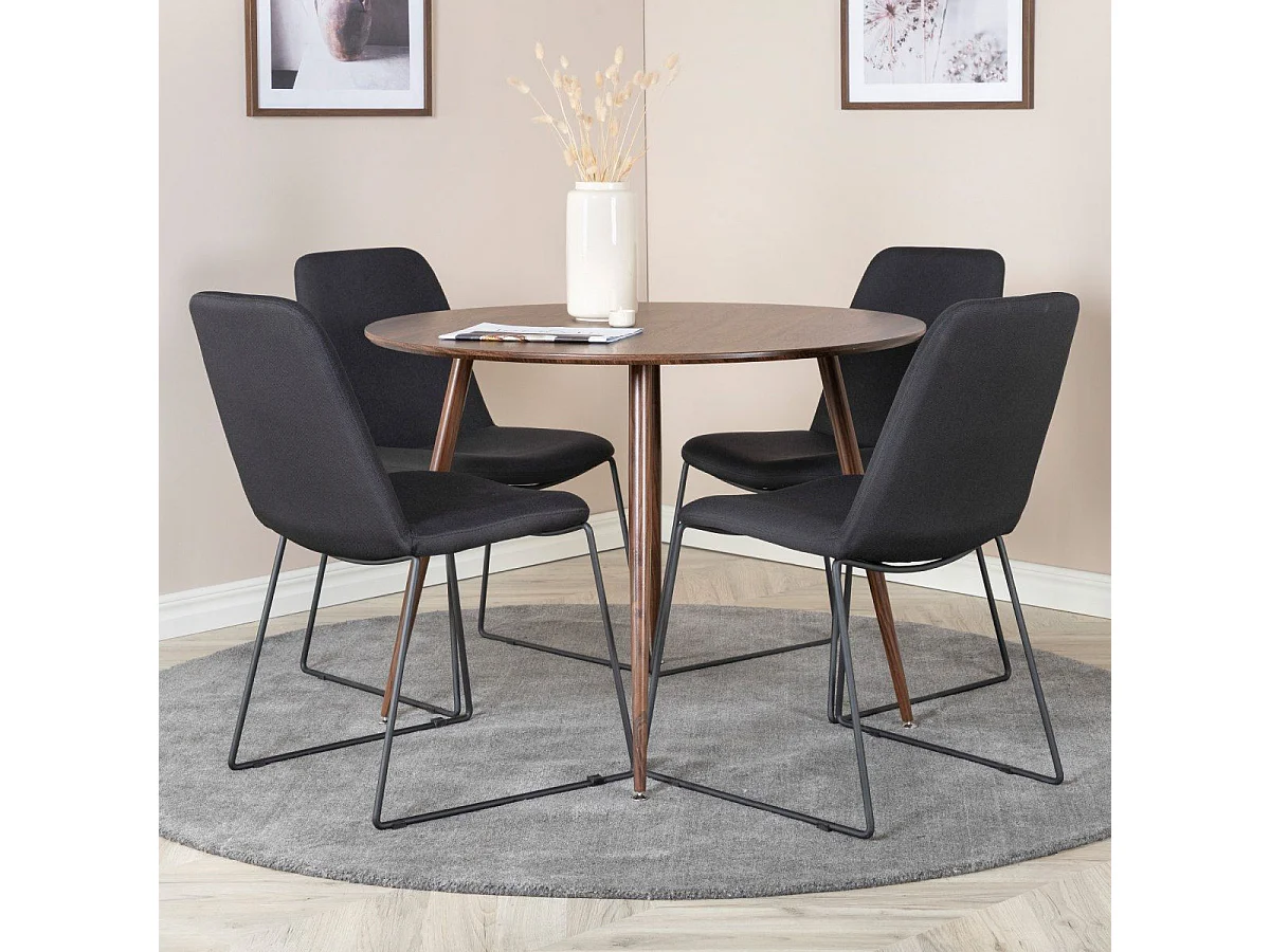 Table à Manger Ronde "Plaza" 100cm Noyer