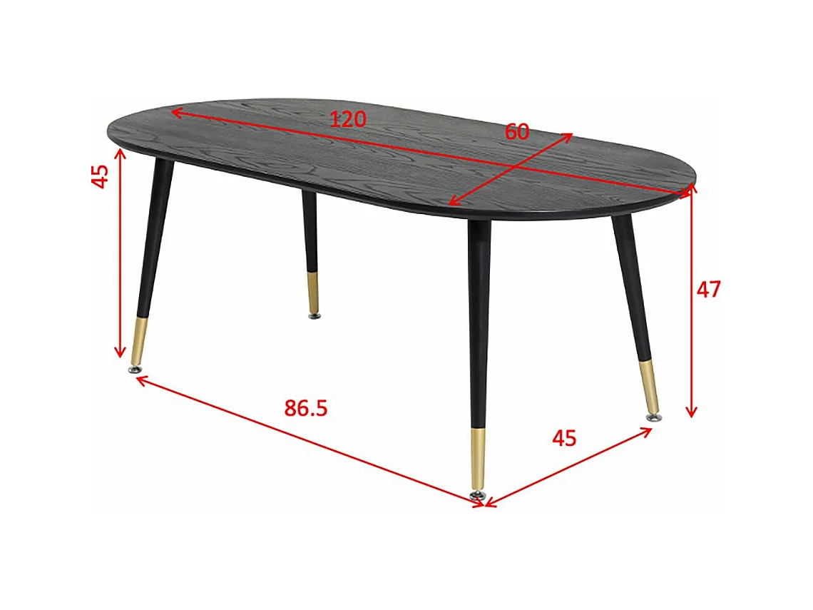 Couchtisch aus MDF und Stahl Dipp