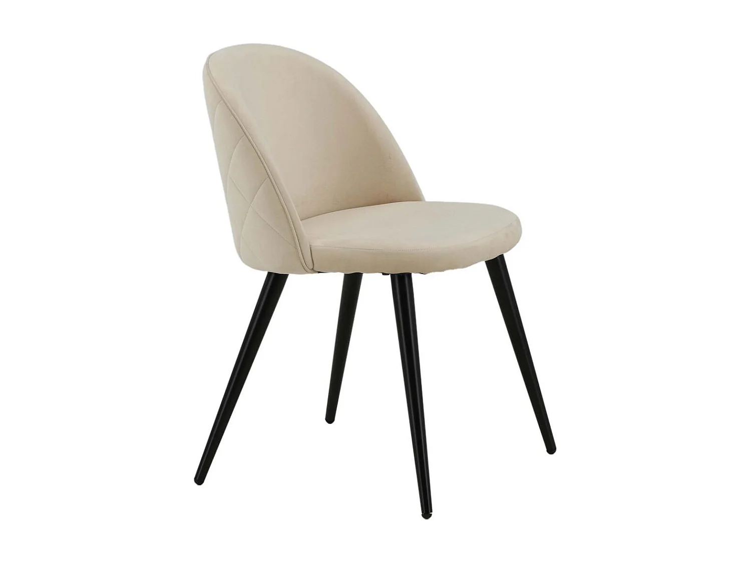 Chaise avec dossier matelassé Velvet (Lot de 2) Beige