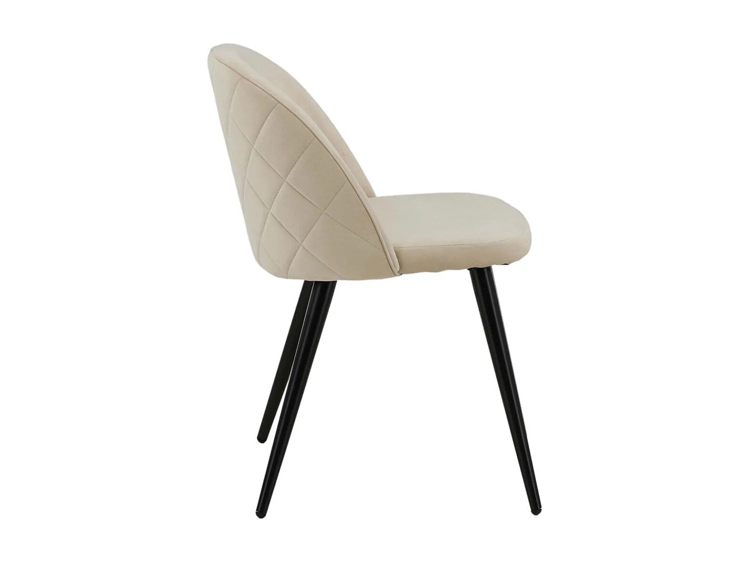 Chaise avec dossier matelassé Velvet (Lot de 2) Beige