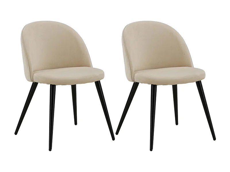 Chaise avec dossier matelassé Velvet (Lot de 2) Beige