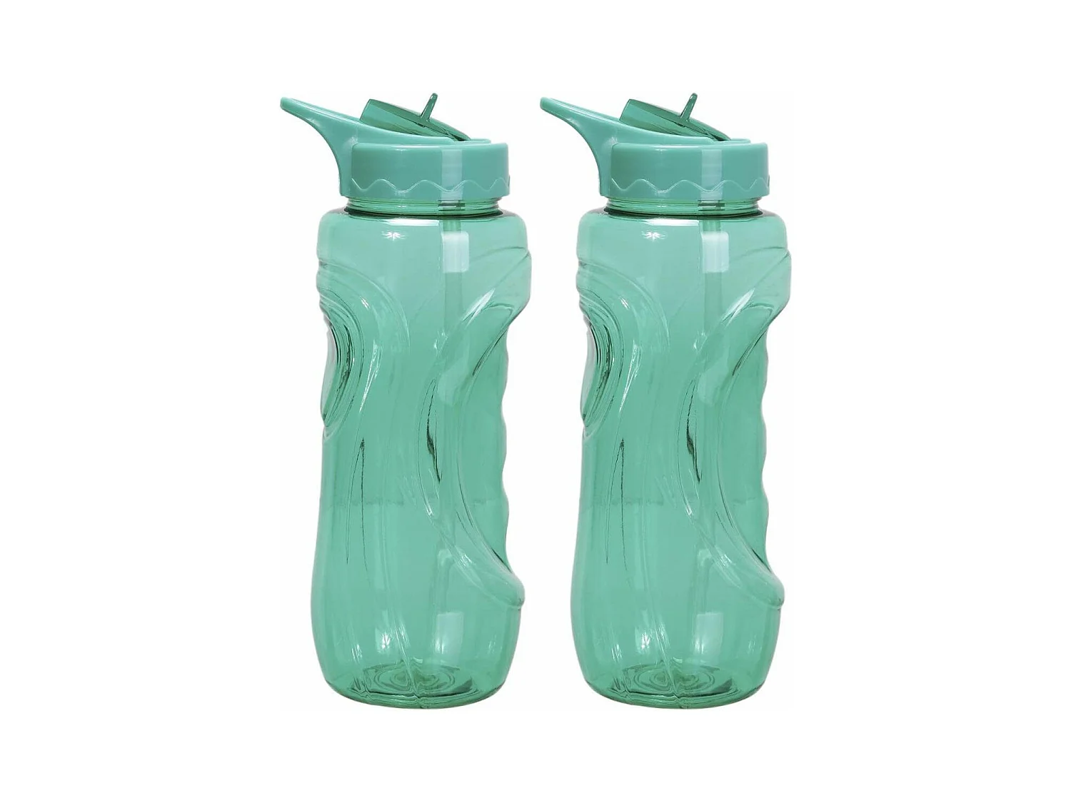 Gourde de sport bouchon avec paille 900 ml (Lot de 2)