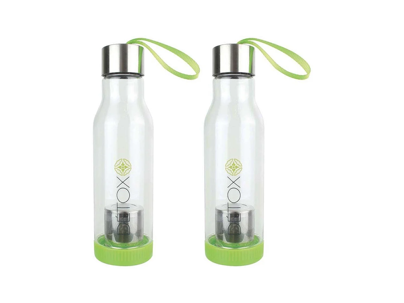 Bouteille détox avec infusueur de thé intégré 500 ml (Lot de 2)