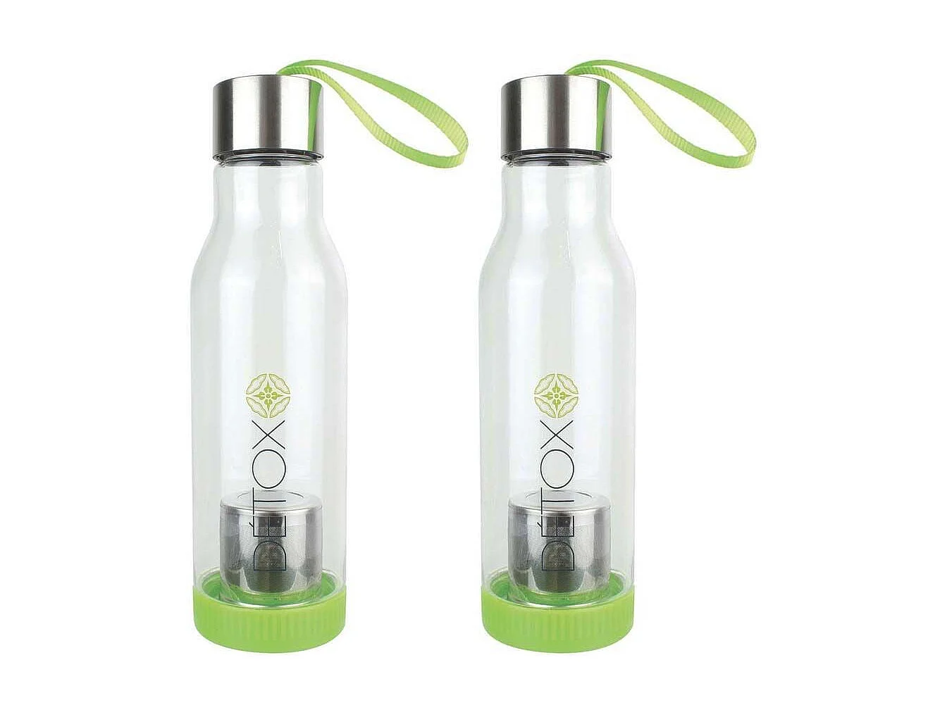 Bouteille détox avec infusueur de thé intégré 500 ml (Lot de 2)