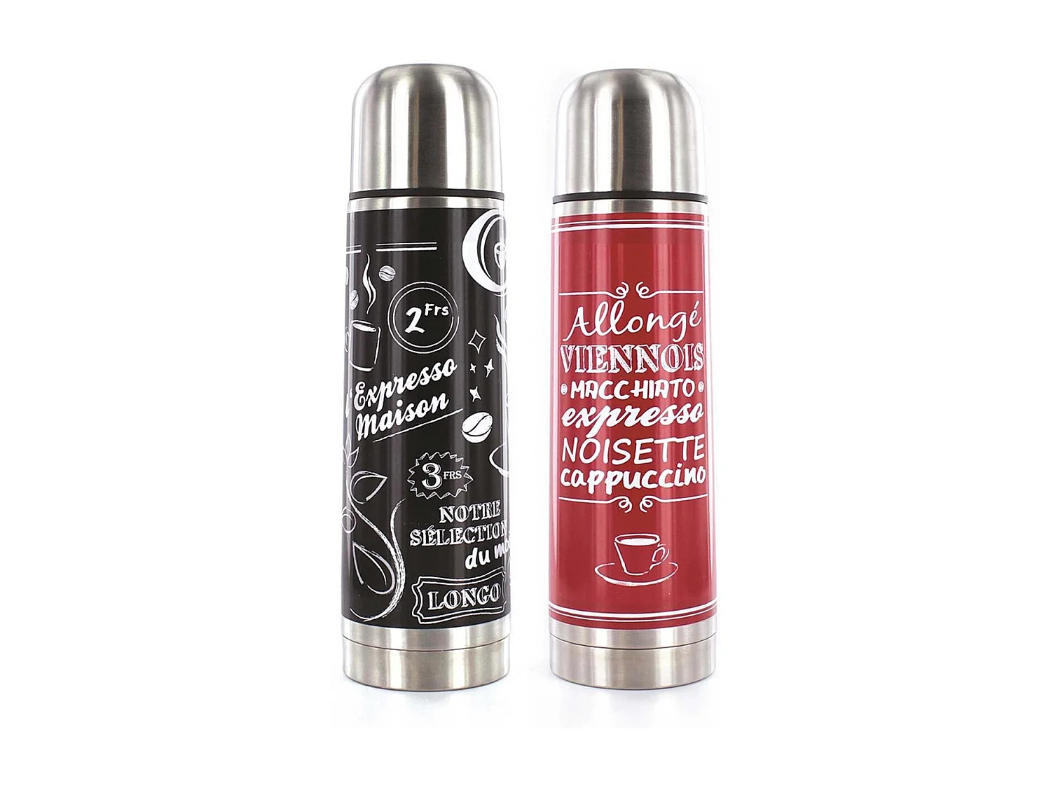 Bouteille de transport en inox 450 ml (Lot de 2)