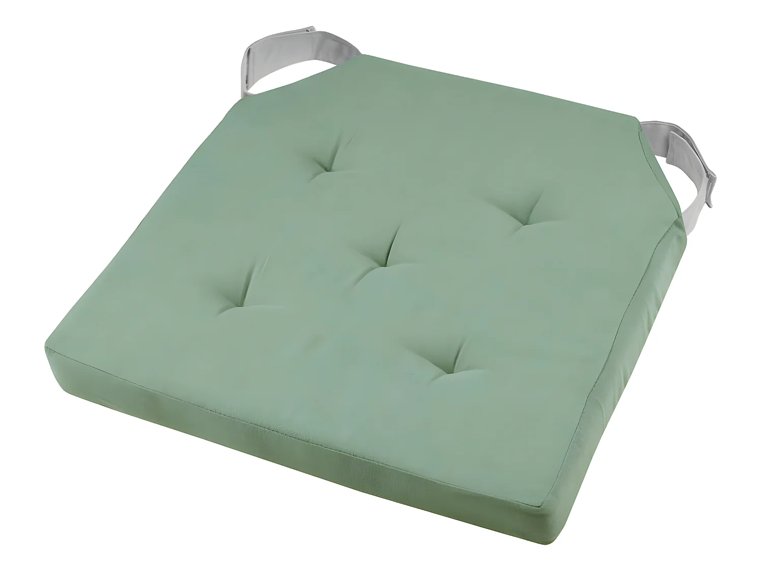 Coussin de chaise attaches scratchs jade et gris