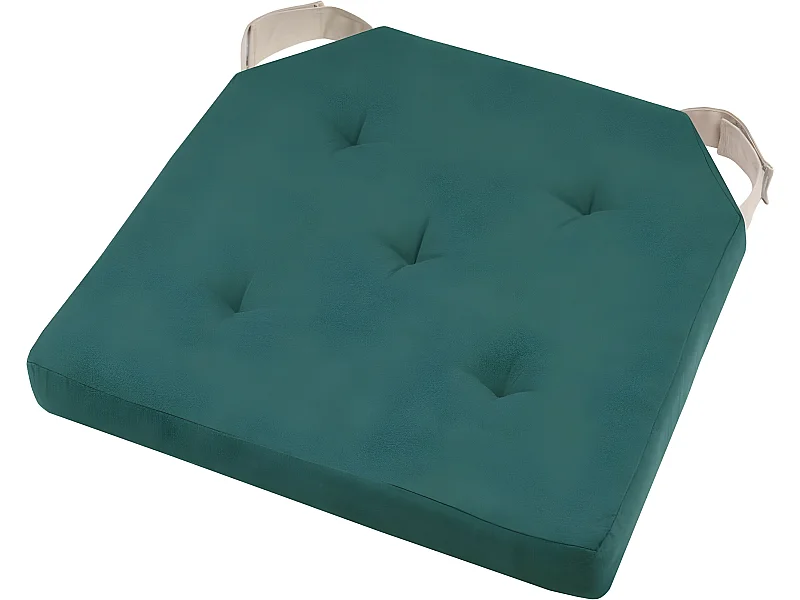 Coussin de chaise attaches scratchs cobalt et lin