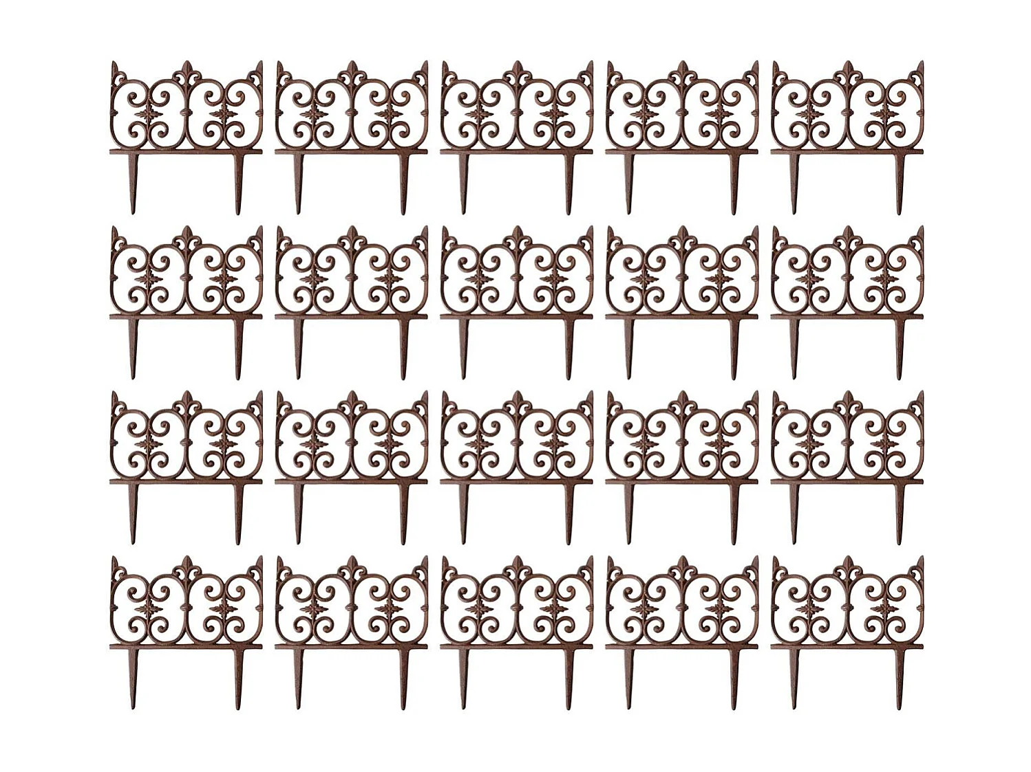 Bordure de jardin en fonte Valentine Lot de 20