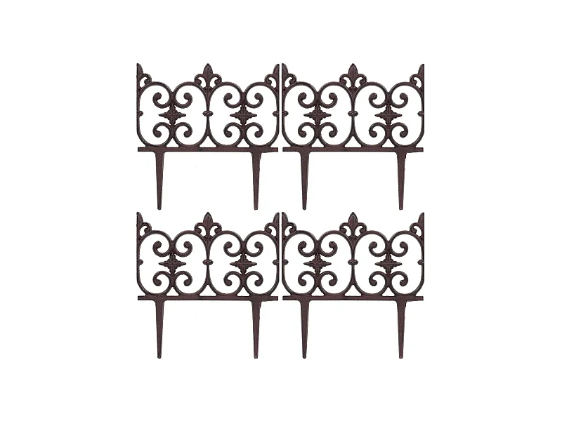 Bordure de jardin en fonte Valentine Lot de 4