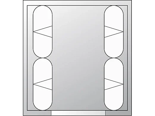 Hammam droit ILIADE 4 places avec sièges ergonomiques, panneau de contrôle extérieur et sonde de température - L190 x l 130 x H225 cm