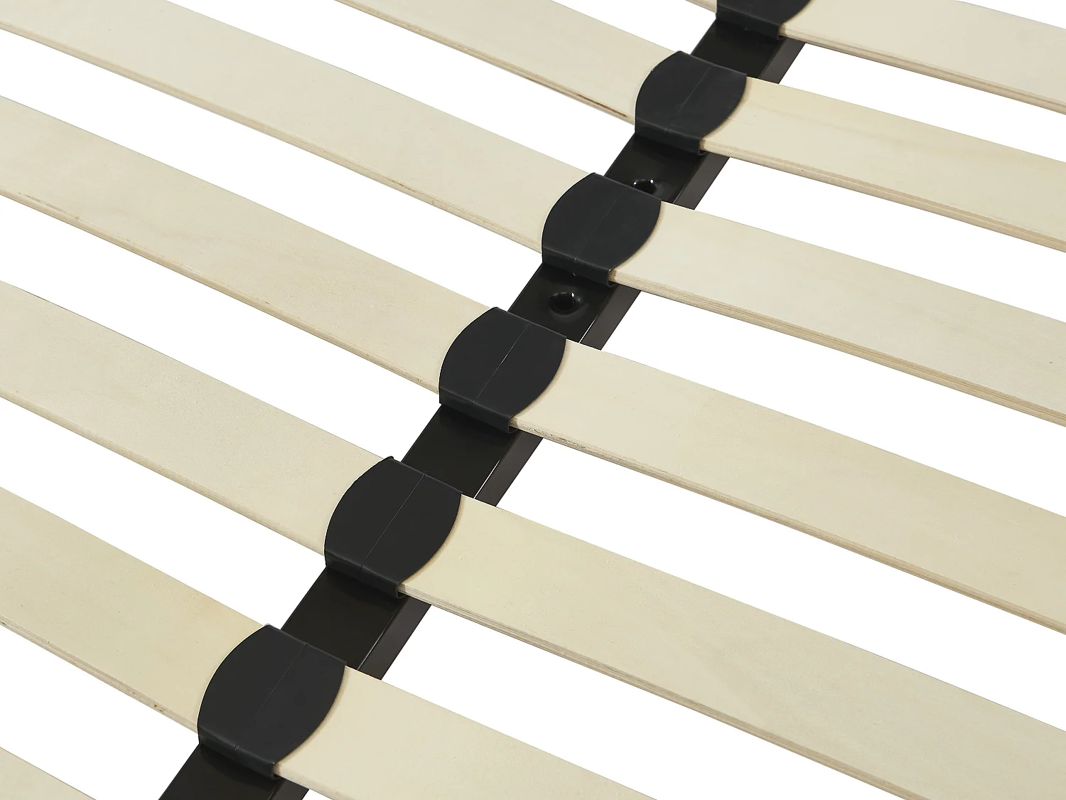 Sommier cadre à lattes 160 x 200 cm - 2x19 lattes - Avec pieds - Noir - KALISTA de YSMÉE