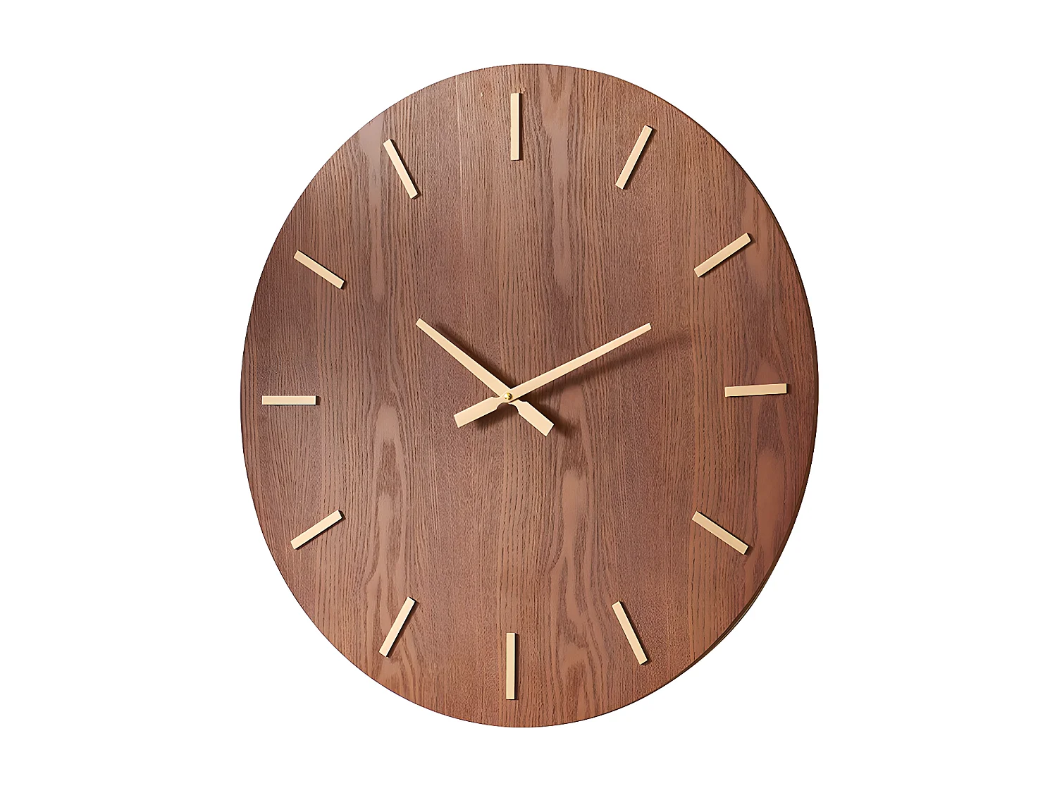 Grande horloge murale placage en bois de frêne ARTURO - D. 70 cm - Marron
