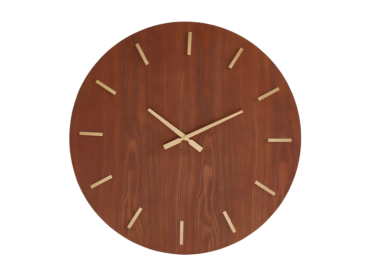 Grande horloge murale placage en bois de frêne ARTURO - D. 70 cm - Marron