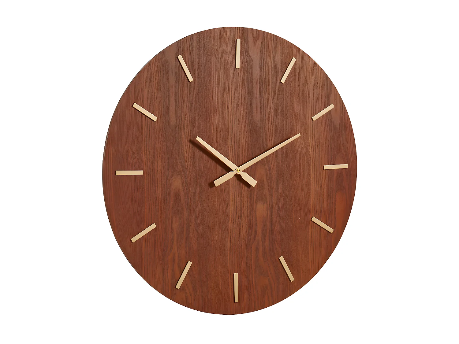 Grande horloge murale placage en bois de frêne ARTURO - D. 70 cm - Marron