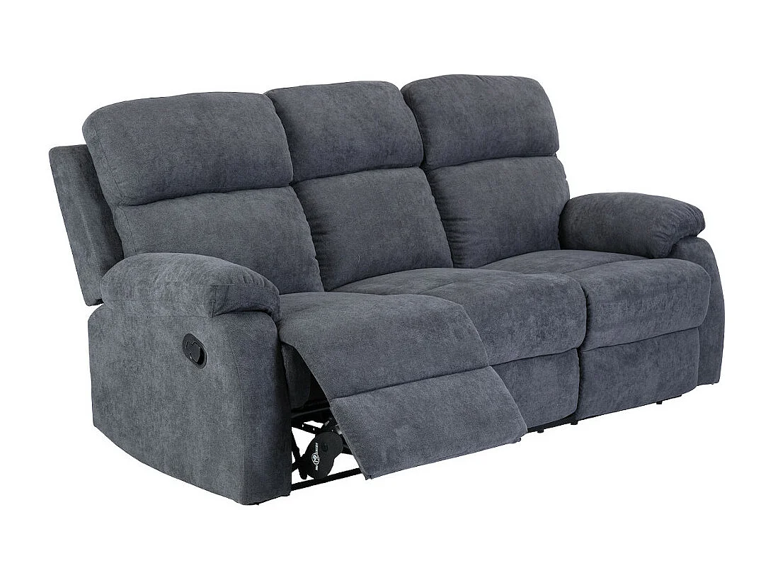 Sofá relax de 3+1 plazas de tela TOLZANO - Antracita