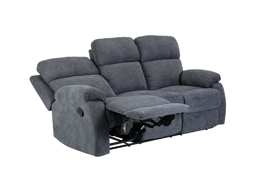 Sofá de 3+2+1 lugares relax manual em tecido Antracite - TOLZANO