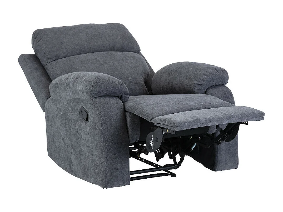 Canapés 3 places 2 places et un fauteuil relax en tissu TOLZANO - Anthracite